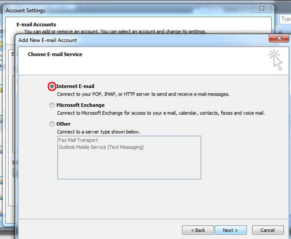 تنظیمات outlook ،ایمیل